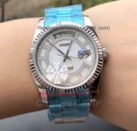 Copy Rolex Day-Date 36mm Oyster SS White Diamond Dial Man's Watch
